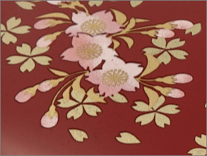 山中漆器 桜づくしボンボニエール ペア 金沢金箔入り金平糖付き★日本土産（みやげ）や記念品に！英語説明書つき
