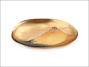 箔名画 ガラストレー　赤富士・神奈川沖浪裏セット