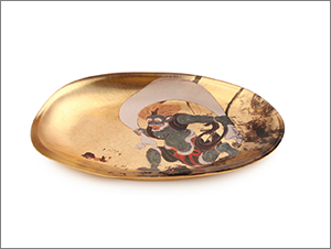 箔名画 ガラストレー　風神雷神図セット
