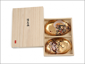 箔名画 ガラストレー　風神雷神図セット