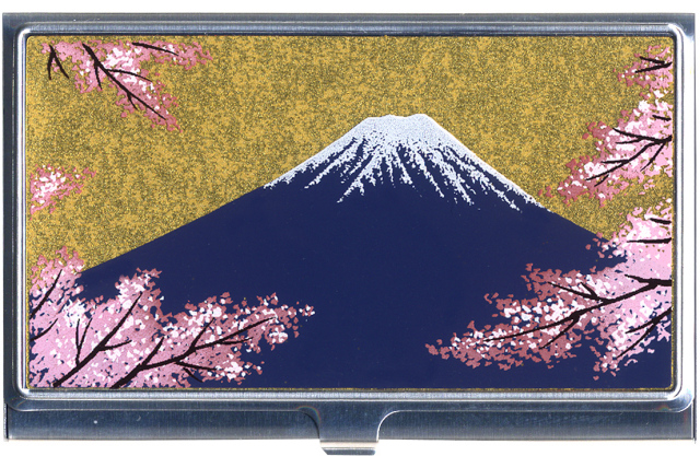 蒔絵カードケース 富士山と桜 紙箱入り