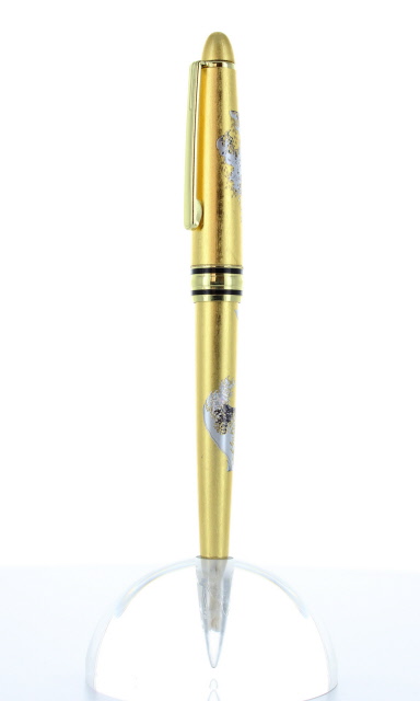 英語説明書つき‐蒔絵高級ボールペン金の北斎 神奈川沖浪裏☆日本のお